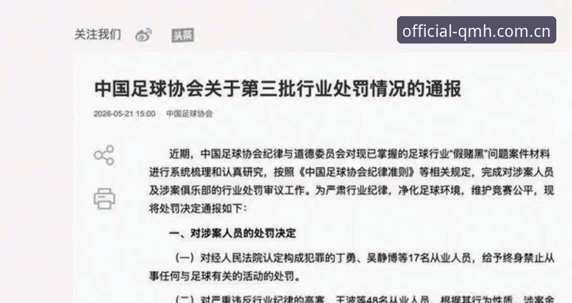 球盟会app怎么用 中国足协第三批禁足名单曝光:17人终身禁足,48人面临5年重罚的4大关键点